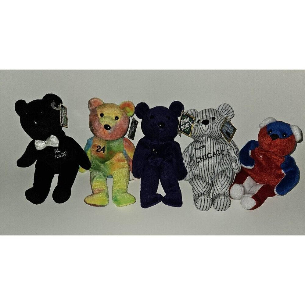 5 Salvino's Bammers Plush Bears Lot Clemens 21 Thomas Wood Griffey Jr McGwire 25
